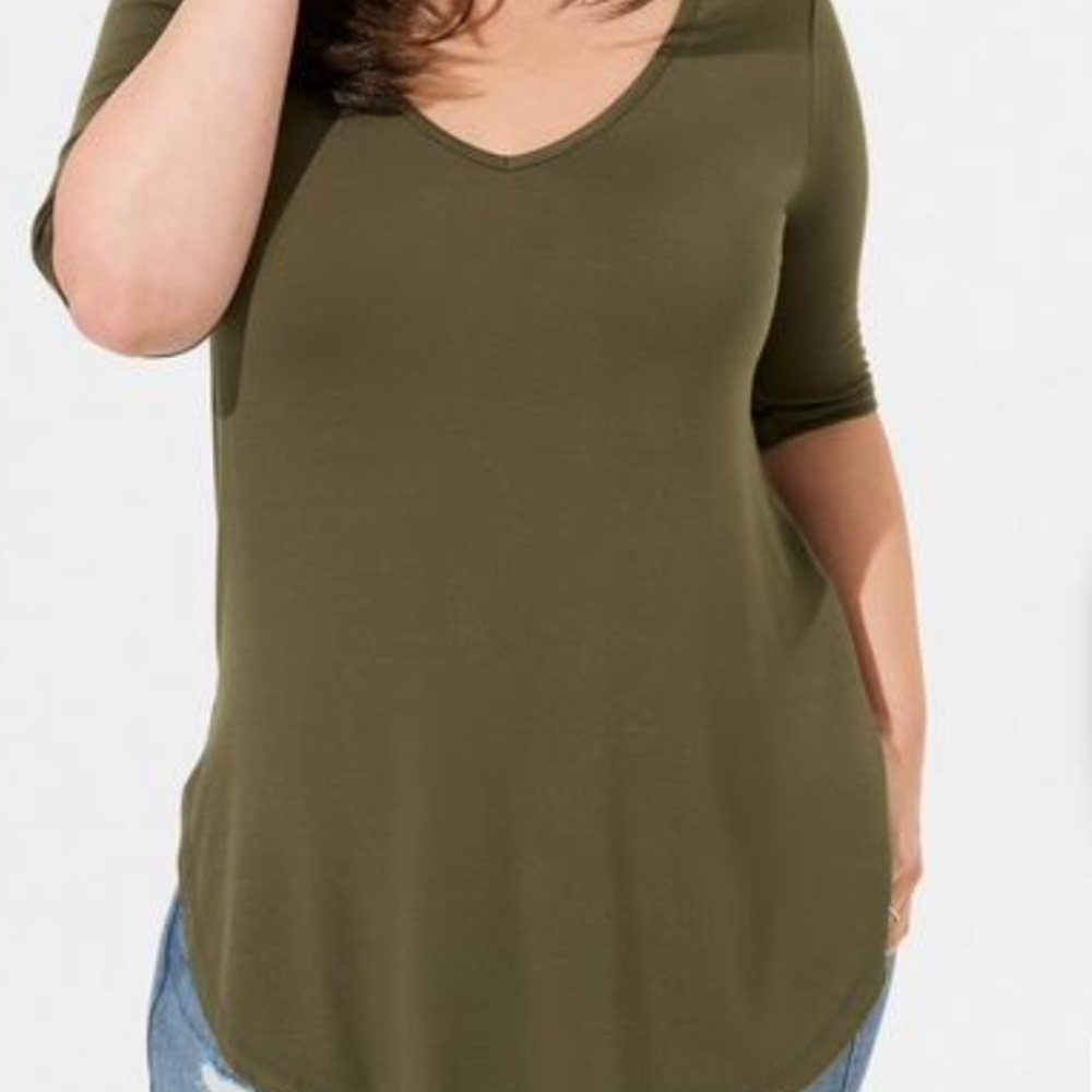 Torrid Olive Green Short Sleeve Tee